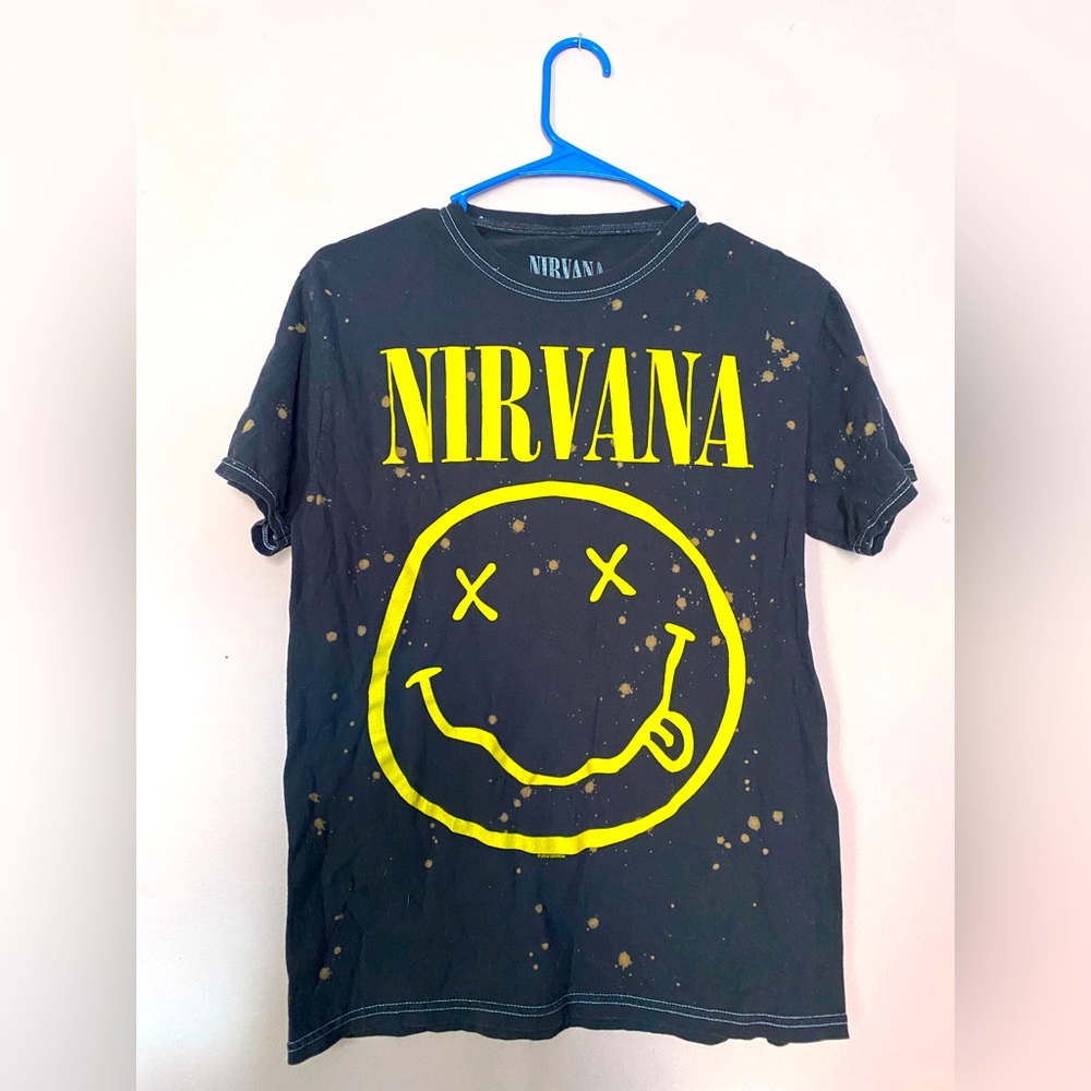 Black with Bleached spots Nirvana Tee